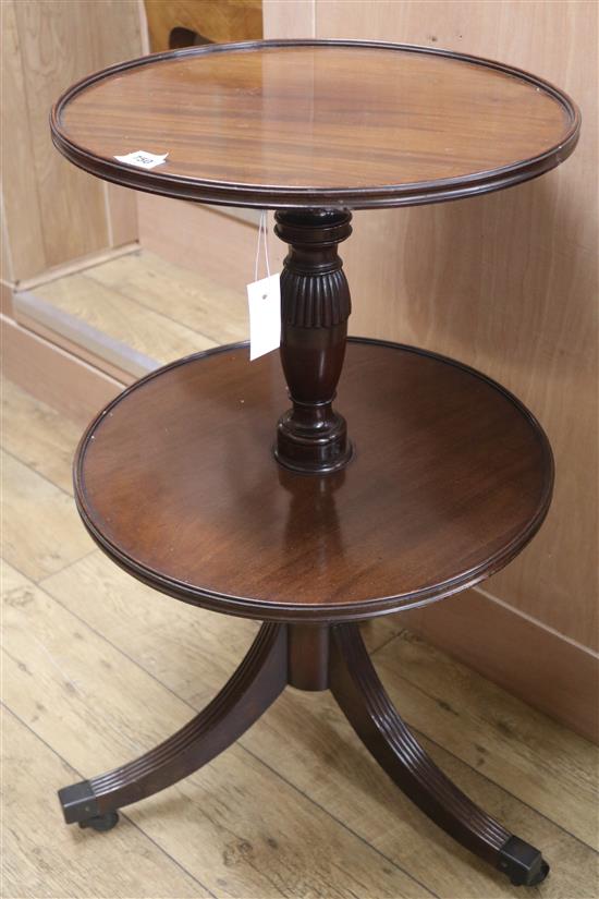 A Regency style mahogany two tier dumb waiter, H.92cm